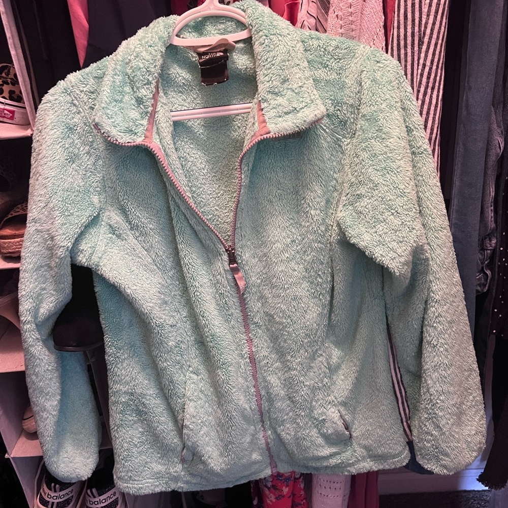 Teal north face jacket